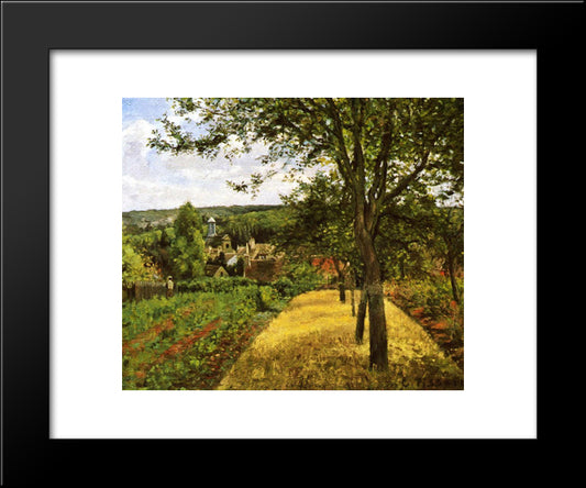 Orchards At Louveciennes 20x24 Black Modern Wood Framed Art Print Poster by Pissarro, Camille