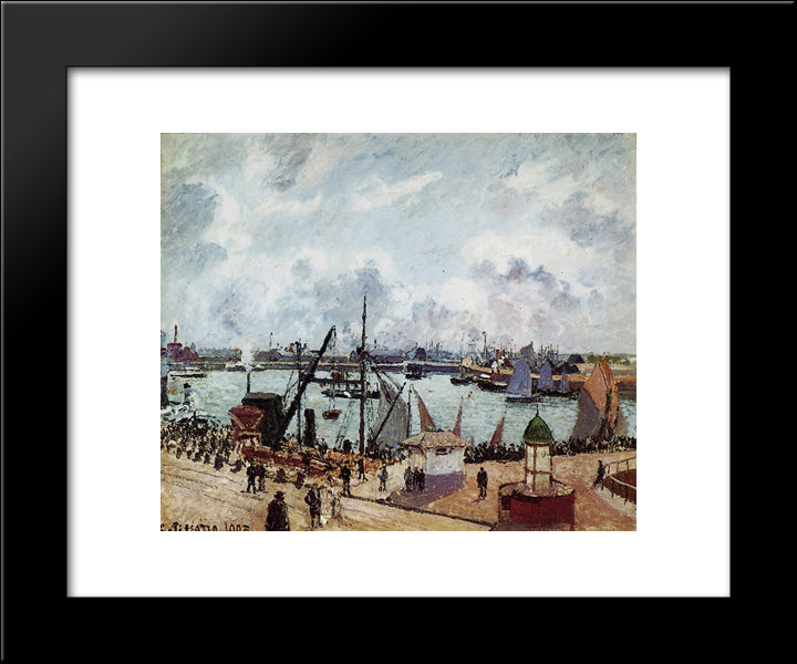 Outer Harbour Of Le Havre 20x24 Black Modern Wood Framed Art Print Poster by Pissarro, Camille
