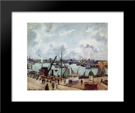 Outer Harbour Of Le Havre 20x24 Black Modern Wood Framed Art Print Poster by Pissarro, Camille