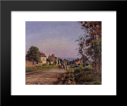 Outskirts Of Louveciennes 20x24 Black Modern Wood Framed Art Print Poster by Pissarro, Camille