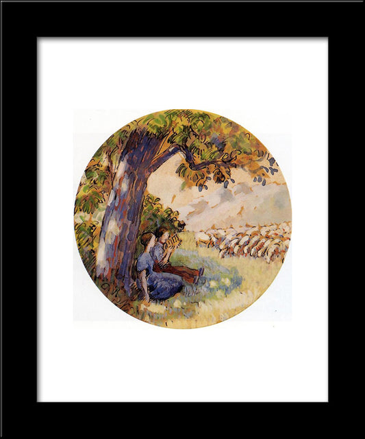 Pastoral 20x24 Black Modern Wood Framed Art Print Poster by Pissarro, Camille