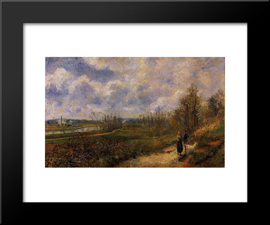 Path To Le Chou, Pontoise 20x24 Black Modern Wood Framed Art Print Poster by Pissarro, Camille
