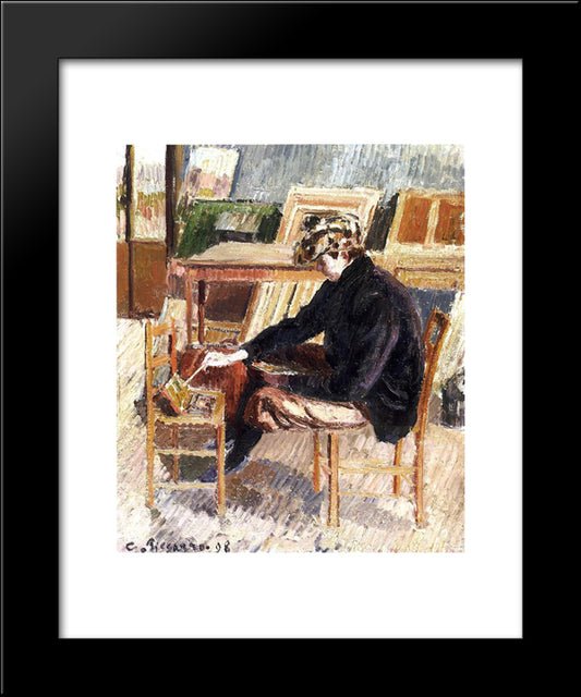 Paul, Study 20x24 Black Modern Wood Framed Art Print Poster by Pissarro, Camille
