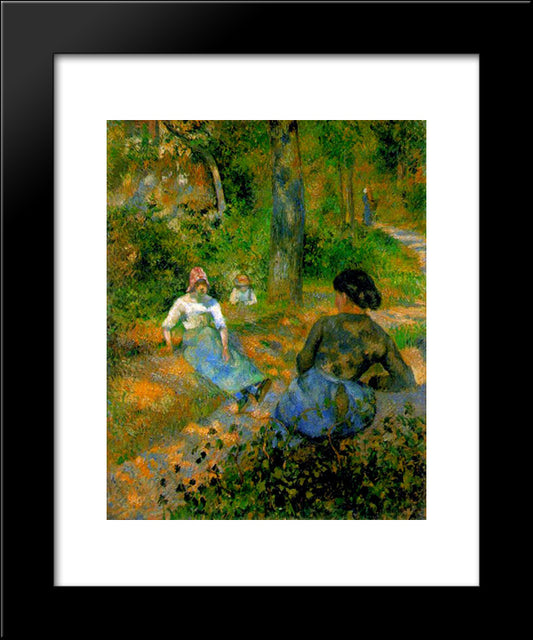 Peasants Resting 20x24 Black Modern Wood Framed Art Print Poster by Pissarro, Camille
