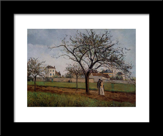 Pere Gallien'S House At Pontoise 20x24 Black Modern Wood Framed Art Print Poster by Pissarro, Camille