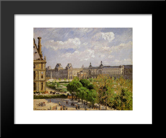 Place Du Carrousel, The Tuileries Gardens 20x24 Black Modern Wood Framed Art Print Poster by Pissarro, Camille