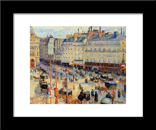 Place Du Havre, Paris 20x24 Black Modern Wood Framed Art Print Poster by Pissarro, Camille