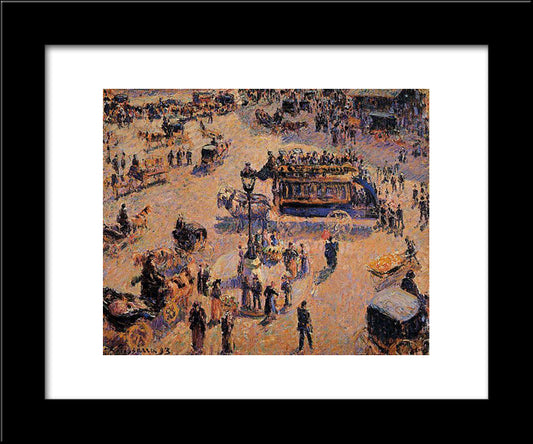 Place Saint Lazare 20x24 Black Modern Wood Framed Art Print Poster by Pissarro, Camille