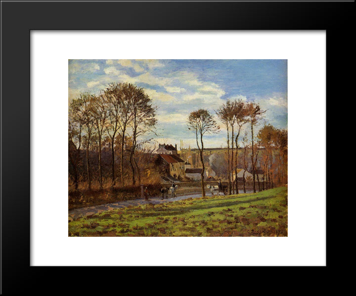 Pontoise, Les Mathurins 20x24 Black Modern Wood Framed Art Print Poster by Pissarro, Camille