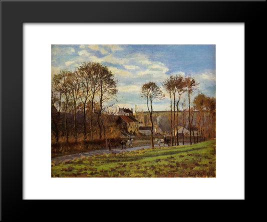 Pontoise, Les Mathurins 20x24 Black Modern Wood Framed Art Print Poster by Pissarro, Camille
