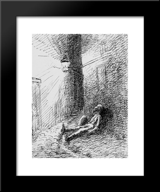 Poor John 20x24 Black Modern Wood Framed Art Print Poster by Pissarro, Camille