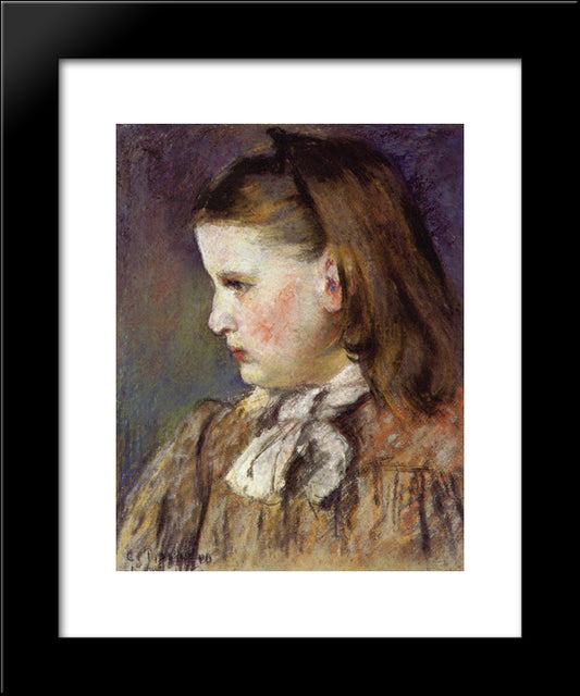 Portrait Of Eugenie Estruc 20x24 Black Modern Wood Framed Art Print Poster by Pissarro, Camille