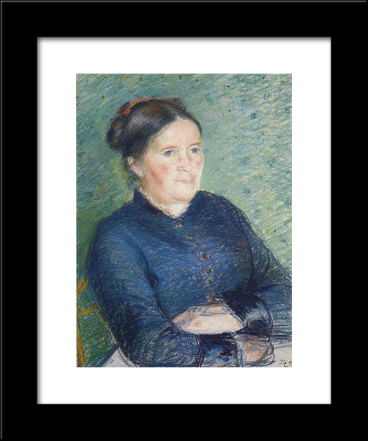 Portrait Of Madame Pissarro 20x24 Black Modern Wood Framed Art Print Poster by Pissarro, Camille