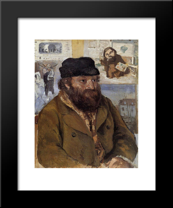 Portrait Of Paul Cezanne 20x24 Black Modern Wood Framed Art Print Poster by Pissarro, Camille