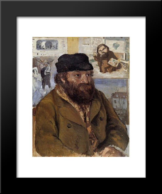 Portrait Of Paul Cezanne 20x24 Black Modern Wood Framed Art Print Poster by Pissarro, Camille