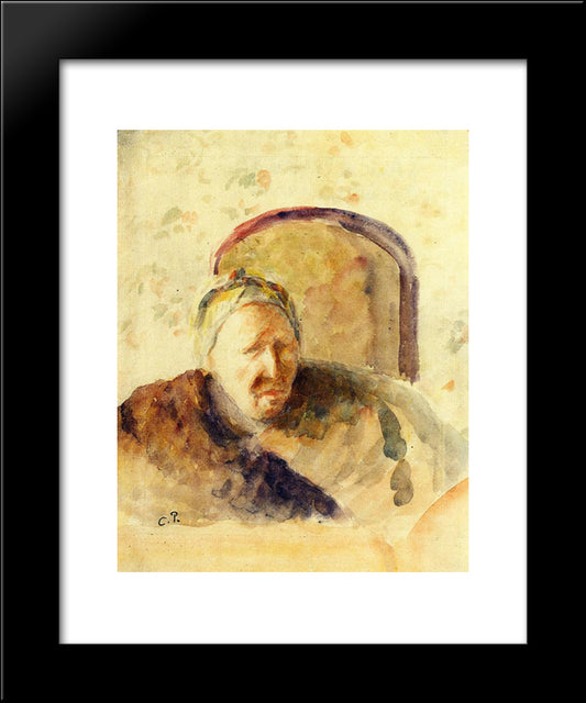 Portrait Of The Artist'S Mother 20x24 Black Modern Wood Framed Art Print Poster by Pissarro, Camille