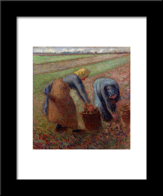 Potato Harvest 20x24 Black Modern Wood Framed Art Print Poster by Pissarro, Camille