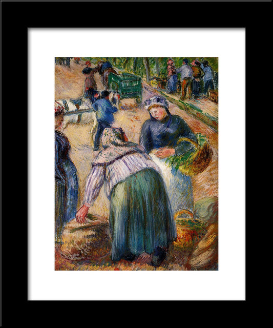 Potato Market, Boulevard Des Fosses, Pontoise 20x24 Black Modern Wood Framed Art Print Poster by Pissarro, Camille