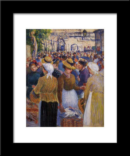 Poultry Market At Gisors 20x24 Black Modern Wood Framed Art Print Poster by Pissarro, Camille