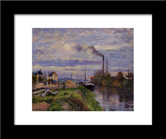 Quai Du Pothuis, At Pontoise 20x24 Black Modern Wood Framed Art Print Poster by Pissarro, Camille