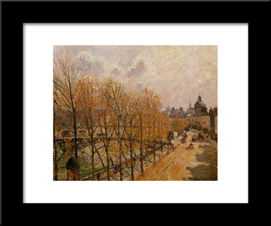 Quai Malaquais, Morning 20x24 Black Modern Wood Framed Art Print Poster by Pissarro, Camille