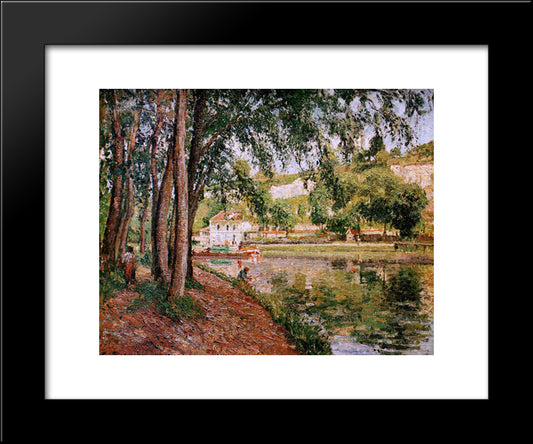 Road Along The Loing Canal 20x24 Black Modern Wood Framed Art Print Poster by Pissarro, Camille