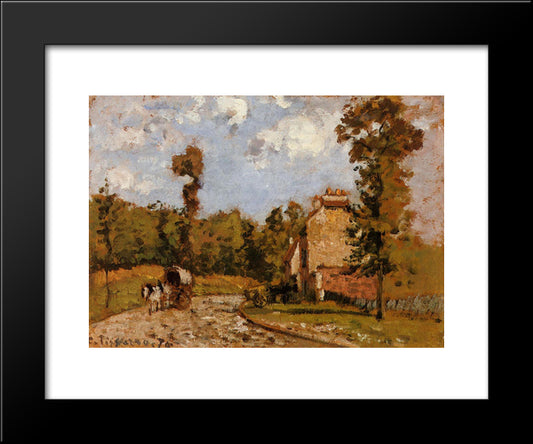 Road In Port Maryl 20x24 Black Modern Wood Framed Art Print Poster by Pissarro, Camille