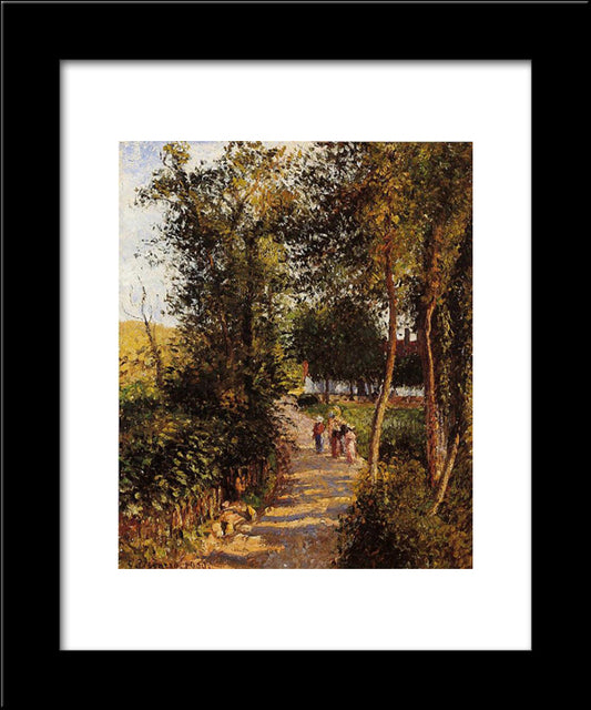 Road To Berneval-Le-Petit 20x24 Black Modern Wood Framed Art Print Poster by Pissarro, Camille