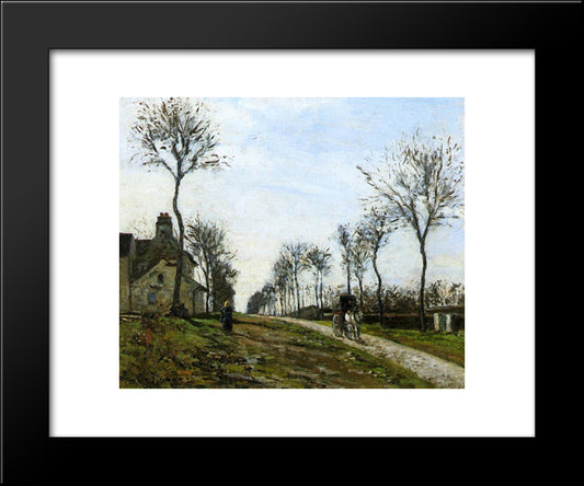 Road To Louveciennes 20x24 Black Modern Wood Framed Art Print Poster by Pissarro, Camille