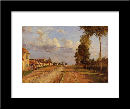 Road To Racquencourt 20x24 Black Modern Wood Framed Art Print Poster by Pissarro, Camille