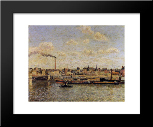Rouen, Saint Sever, Afternoon 20x24 Black Modern Wood Framed Art Print Poster by Pissarro, Camille