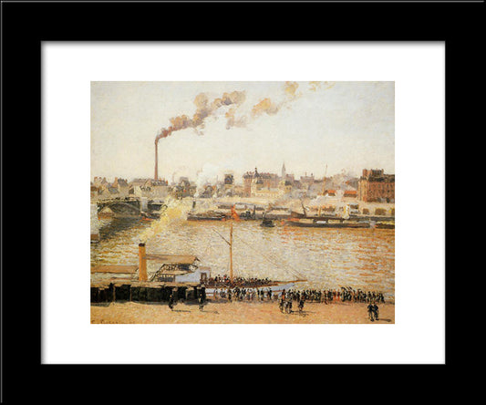Rouen, Saint Sever Morning 20x24 Black Modern Wood Framed Art Print Poster by Pissarro, Camille