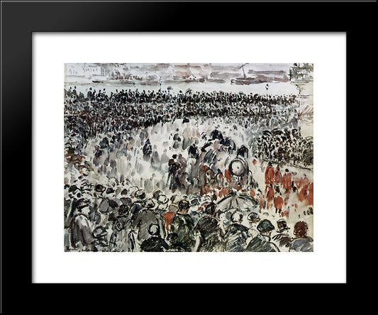 Rouen Burial Of Cardinal Bonnechose 20x24 Black Modern Wood Framed Art Print Poster by Pissarro, Camille