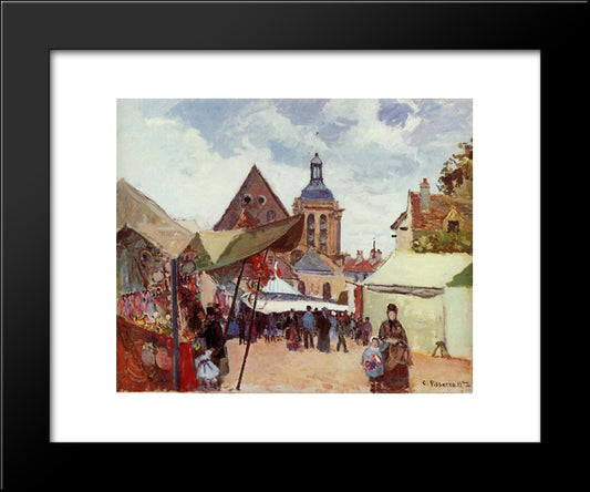 September Fete, Pontoise 20x24 Black Modern Wood Framed Art Print Poster by Pissarro, Camille