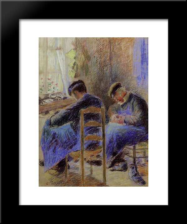 Shoemakers 20x24 Black Modern Wood Framed Art Print Poster by Pissarro, Camille
