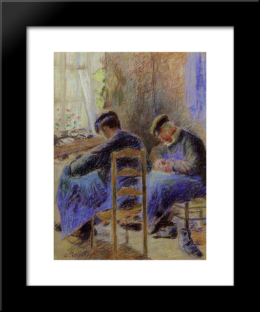 Shoemakers 20x24 Black Modern Wood Framed Art Print Poster by Pissarro, Camille