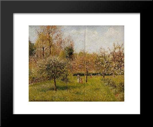 Spring At Eragny 20x24 Black Modern Wood Framed Art Print Poster by Pissarro, Camille