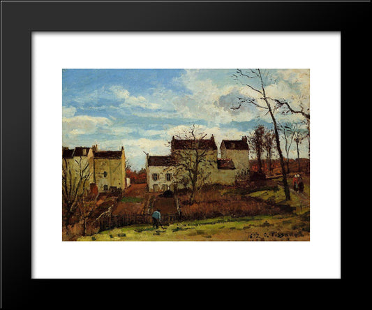 Spring At Pontoise 20x24 Black Modern Wood Framed Art Print Poster by Pissarro, Camille