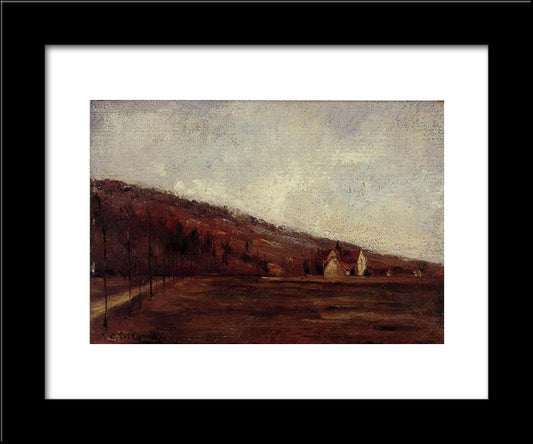 Study For The Banks Of Marne In Winter 20x24 Black Modern Wood Framed Art Print Poster by Pissarro, Camille