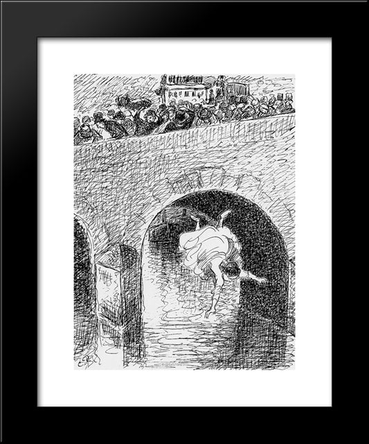 Suicide Of An Abandoned Woman 20x24 Black Modern Wood Framed Art Print Poster by Pissarro, Camille