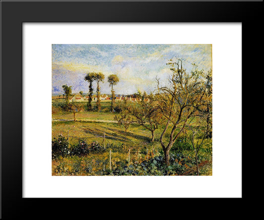 Sunset At Valhermeil, Near Pontoise 20x24 Black Modern Wood Framed Art Print Poster by Pissarro, Camille