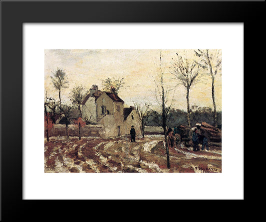 Thaw, Pontoise 20x24 Black Modern Wood Framed Art Print Poster by Pissarro, Camille