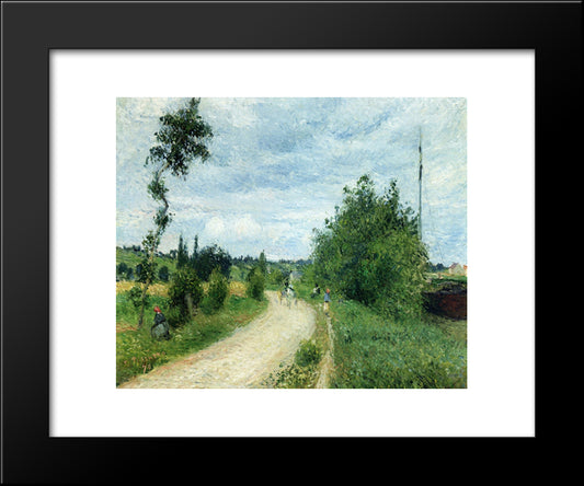 The Auvers Road, Pontoise 20x24 Black Modern Wood Framed Art Print Poster by Pissarro, Camille