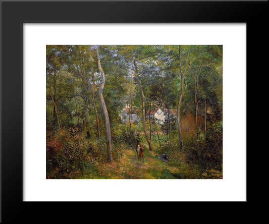 The Backwoods Of L'Hermitage, Pontoise 20x24 Black Modern Wood Framed Art Print Poster by Pissarro, Camille