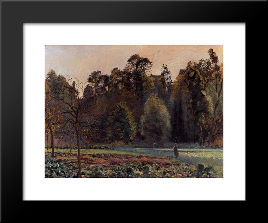 The Cabbage Field, Pontoise 20x24 Black Modern Wood Framed Art Print Poster by Pissarro, Camille