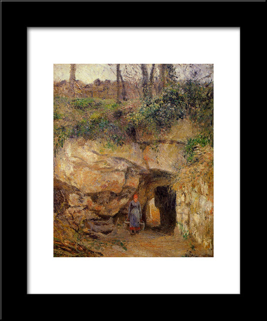 The Carrier At Hermitage, Pontoise 20x24 Black Modern Wood Framed Art Print Poster by Pissarro, Camille