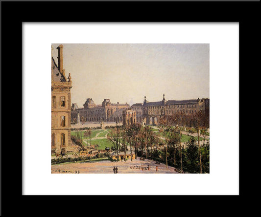 The Carrousel, Afternoon 20x24 Black Modern Wood Framed Art Print Poster by Pissarro, Camille