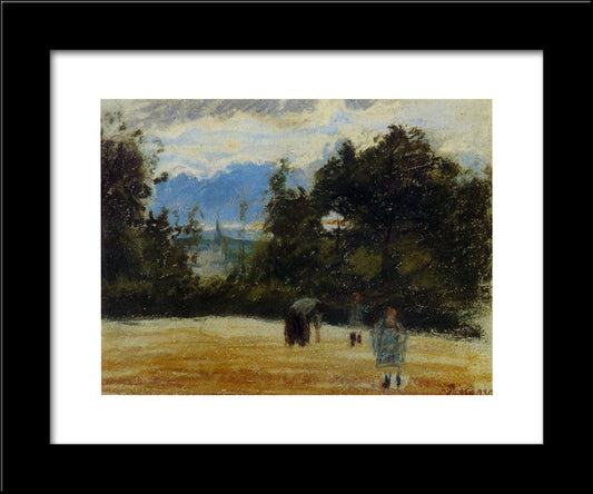 The Clearing 20x24 Black Modern Wood Framed Art Print Poster by Pissarro, Camille