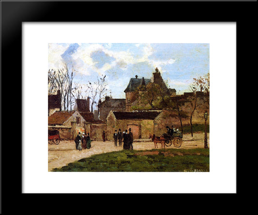 The Court House, Pontoise 20x24 Black Modern Wood Framed Art Print Poster by Pissarro, Camille