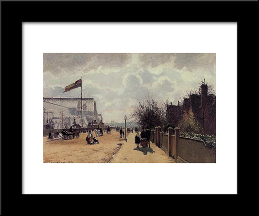 The Crystal Palace, London 20x24 Black Modern Wood Framed Art Print Poster by Pissarro, Camille